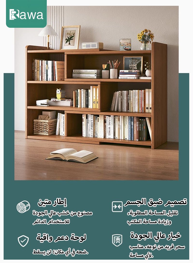 روعة خزانة كتب خشبية قائمة بذاتها ذات سعة كبيرة على شكل مكعب بثلاثة مستويات، رف تخزين مكتبي متعدد المستويات قابل للتعديل من 40 إلى 70 سم، خزانة منخفضة متعددة المستويات، رف تخزين عرض متعدد الوظائف للاستخدام المنزلي والمكتبي، منظم مكتب مكتبي ودراسي، رف عرض كتب زخرفي. - Image 3